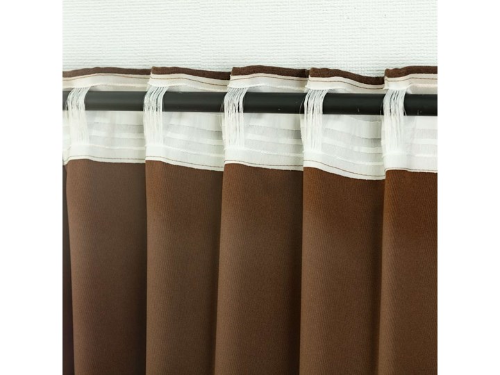 Zasłona BASIC na taśmie marszczącej 140x260cm brązowy szenil 1 szt., 140 cm x 260 cm 140x260 cm Poliester Mocowanie