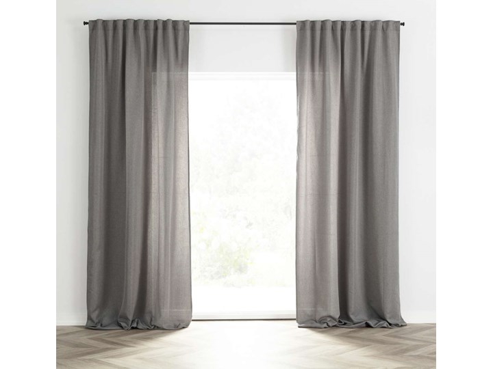 Zasłona BASIC na taśmie marszczącej 140x300cm szary 1 szt., 140 cm x 300 cm Mocowanie Szelki 140x300 cm Poliester Mocowanie