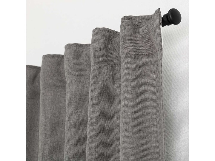 Zasłona BASIC na taśmie marszczącej 140x300cm szary 1 szt., 140 cm x 300 cm 140x300 cm Poliester Mocowanie