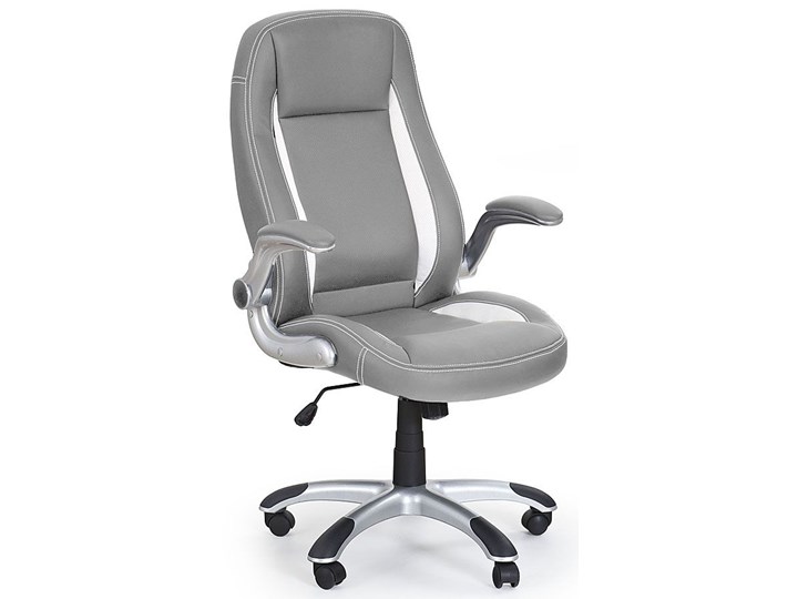 Biurowy fotel obrotowy Jowisz - popielaty Tworzywo sztuczne Skóra ekologiczna Szerokość 65 cm Fotel bujany Skóra Szerokość 67 cm Styl Nowoczesny