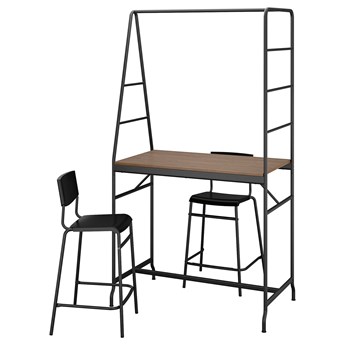 IKEA HÅVERUD / STIG Stół i 2 stołki, czarny/czarny, 105 cm