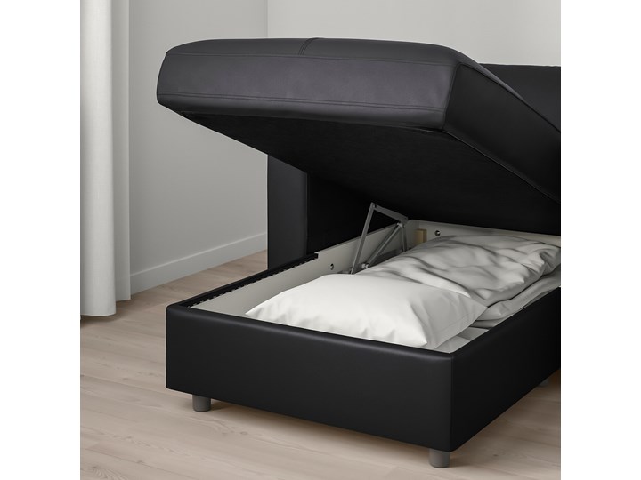 IKEA VIMLE Narożna sofa rozkł. 5o z szezl, Grann/Bomstad czarny, Wysokość łóżka: 53 cm Funkcje Z funkcją spania