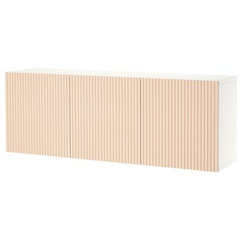 IKEA BESTÅ Kombinacja szafek ściennych, Biały/Björköviken okl brzoz, 180x42x64 cm