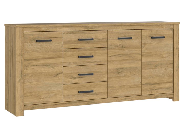 SELSEY Komoda HVNK 206 cm dąb postarzany Płyta MDF Głębokość 42 cm Drewno Wysokość 96 cm Pomieszczenie Salon