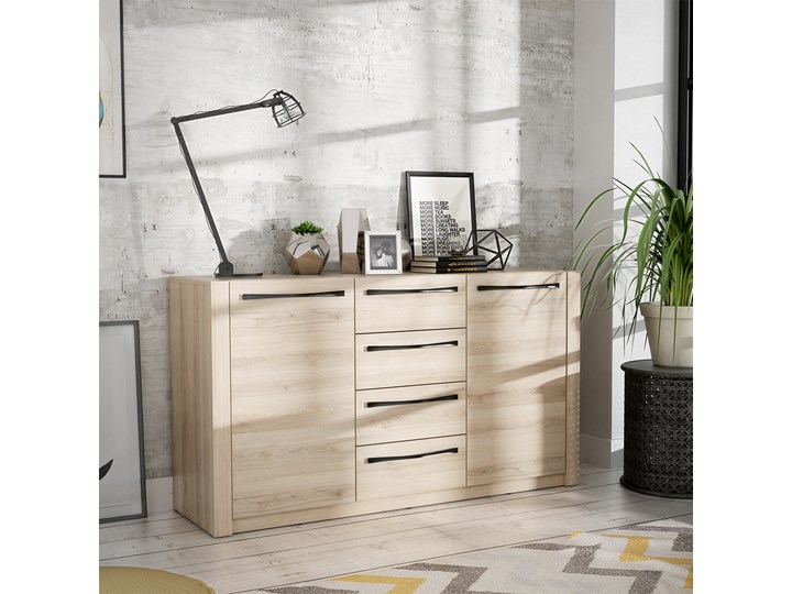 SELSEY Komoda MDXK 146 cm Comano śliwka Wysokość 82 cm Płyta MDF Głębokość 43 cm Kategoria Komody Drewno Styl Nowoczesny