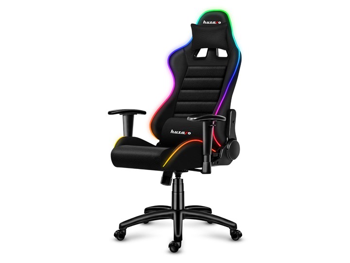 Fotel Gamingowy HUZARO FORCE 6.0 RGB Mesh Metal Tkanina Tworzywo sztuczne Kolor Czarny