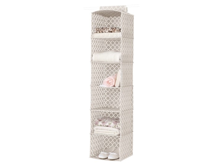 Beżowy tekstylny organizer wiszący z 6 przegródkami Compactor, szer. 30 cm Kategoria Organizery do szaf