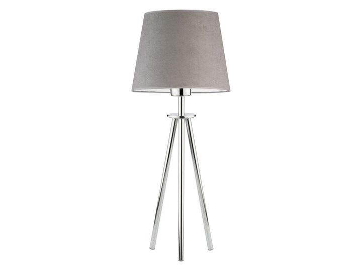LAMPA NA STOLIK KANIS STOŻEK WELUR Chrom Tkanina Lampa z abażurem Stal Wysokość 50 cm Kategoria Lampy stołowe