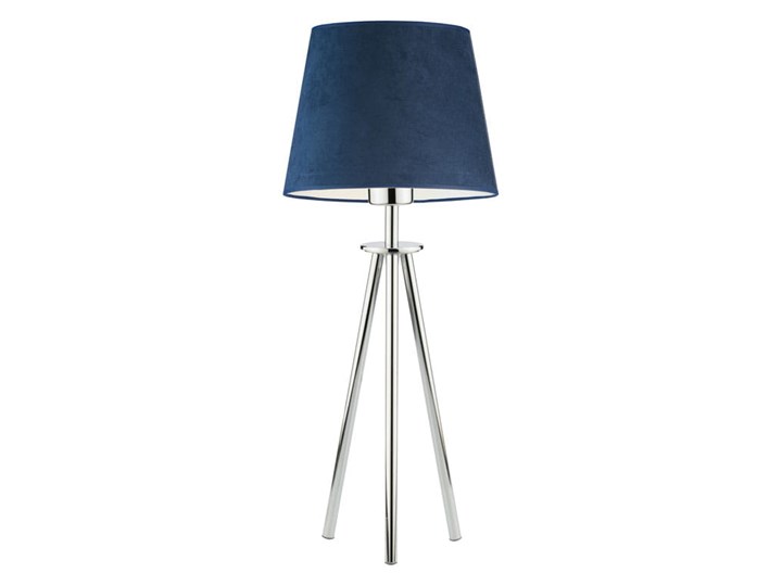 LAMPA NA STOLIK KANIS WALEC WELUR Tkanina Chrom Stal Lampa z abażurem Wysokość 50 cm Kategoria Lampy stołowe