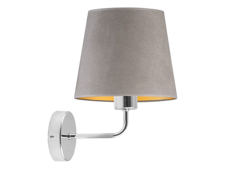 LAMPA ŚCIENNA KINKIET PREXA STOŻEK WELUR GOLDEN Tkanina Metal Kategoria Lampy ścienne Kinkiet z abażurem Styl Nowoczesny
