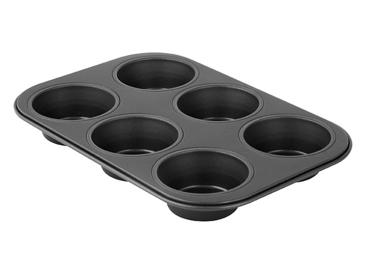 Forma do muffinek 6szt 26x18 cm Black Metallic Stal Kolor Czarny