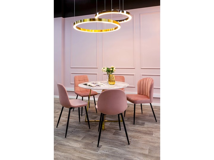 Stół CARAT 100 - MDF, złota podstawa Metal Szerokość 100 cm Długość 100 cm Kategoria Stoły kuchenne Szerokość 108 cm Płyta MDF Długość 108 cm Marmur Styl Nowoczesny