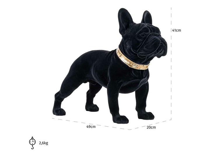 RICHMOND dekoracja DOG SPIKE czarny Zwierzęta Kategoria Figury i rzeźby