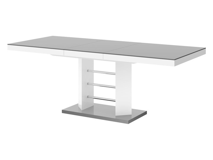Rozkładany stół do salonu w wysokim połysku Linosa Lux Szerokość 89 cm Płyta MDF Długość 160 cm Długość 260 cm Szerokość 86 cm Długość 256 cm Szkło Wysokość 60 cm Szerokość 160 cm Szerokość 45 cm Pomieszczenie Stoły do salonu