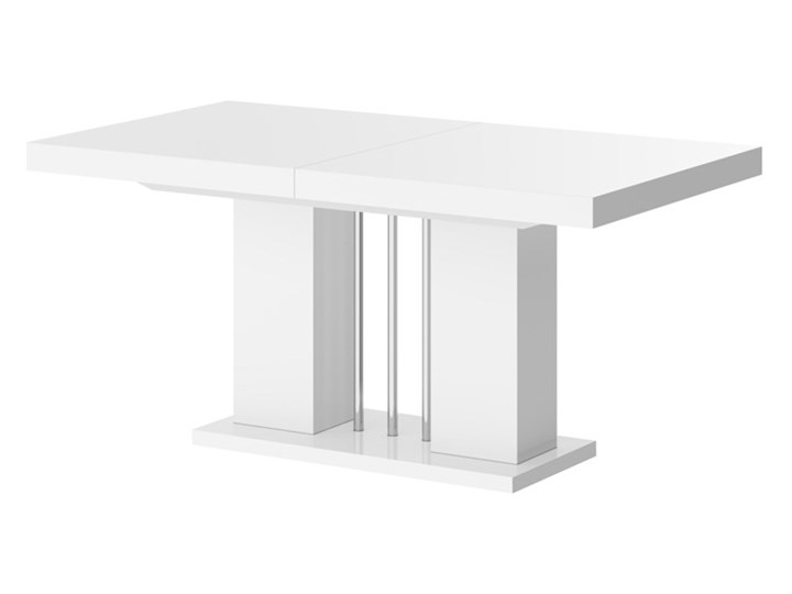 Stół do salonu z rozkładanym blatem Linosa wysoki połysk Metal Szerokość 89 cm Liczba miejsc Do 12 osób Długość 89 cm Długość 260 cm Szerokość 160 cm Wysokość 60 cm Płyta MDF Długość 160 cm Szkło Rozkładanie Rozkładane