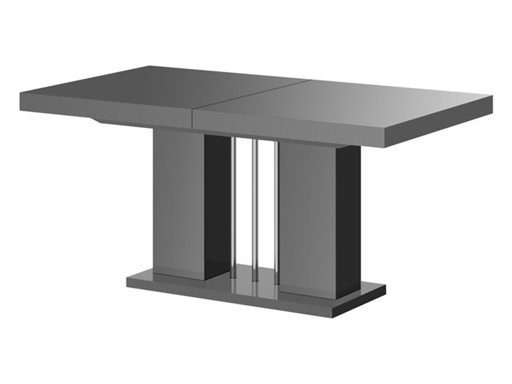 Stół do salonu z rozkładanym blatem Linosa wysoki połysk Długość 160 cm Szerokość 160 cm Szkło Długość 89 cm Długość 260 cm Metal Wysokość 60 cm Szerokość 89 cm Płyta MDF Kolor Biały