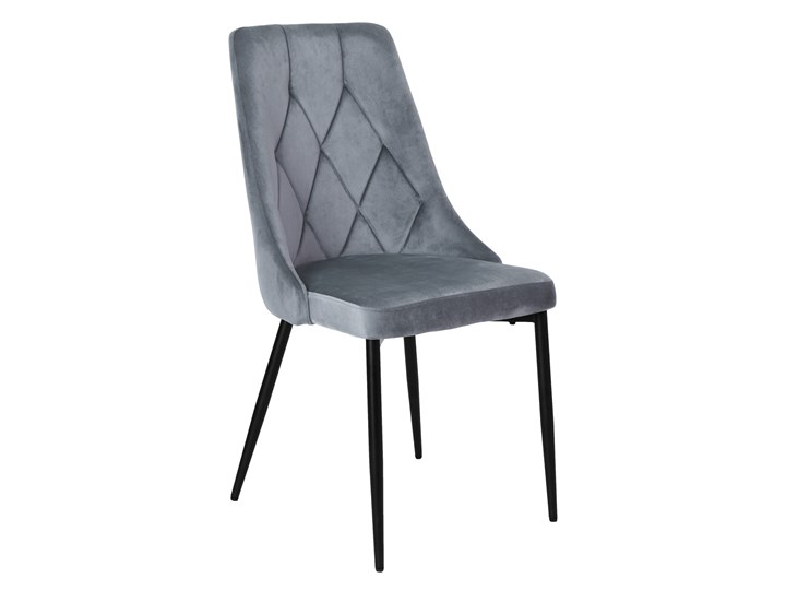 Krzesło tapicerowane Lincoln Velvet grafitowy Skóra Metal Welur Tkanina Wysokość 92 cm Tworzywo sztuczne Krzesło inspirowane Styl Glamour