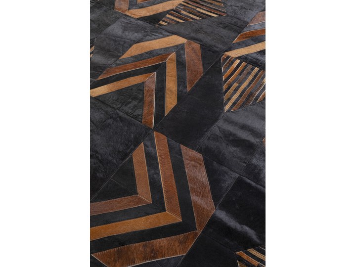 Dywan skórzany czarno-brązowy 240x170 cm Skóra Wełna Dywany 170x240 cm Prostokątny Kategoria Dywany