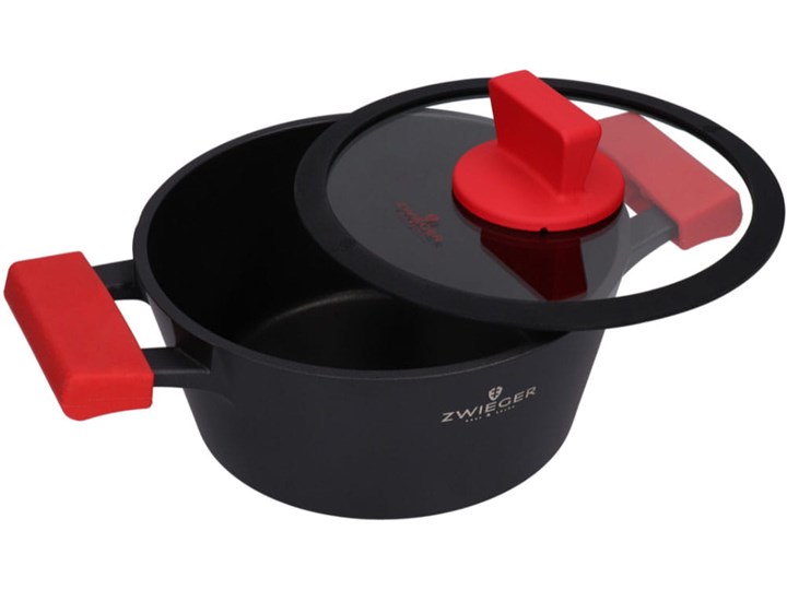 Garnki Zwieger Obsidian zestaw garnków 8 elementów z powłoką Greblon C3+ Kategoria Zestawy garnków i patelni Aluminium Kolor Czarny