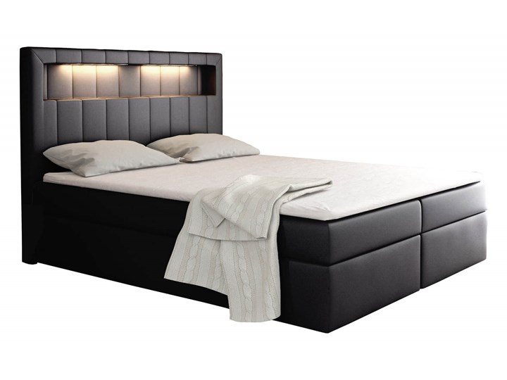 Łóżko kontynentalne 140x200 ASPEN / z pojemnikiem Tkanina Kategoria Łóżka do sypialni Kolor Szary