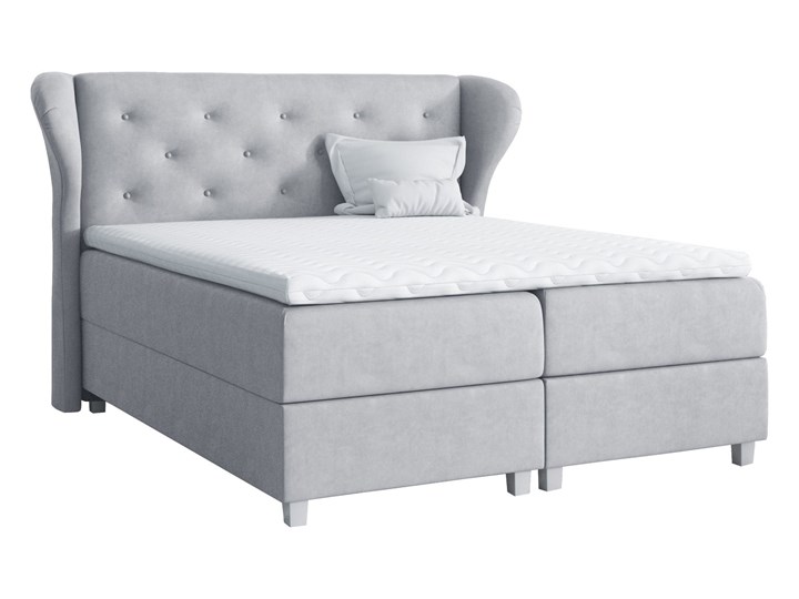 Łóżko kontynentalne 120x200 BAKARAT / z pojemnikiem Tkanina Drewno Kategoria Łóżka do sypialni