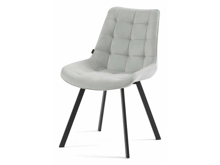 Jasno szare krzesło do jadalni DC-6030 / welur #13 Tapicerowane Metal Tworzywo sztuczne Tkanina Pomieszczenie Jadalnia