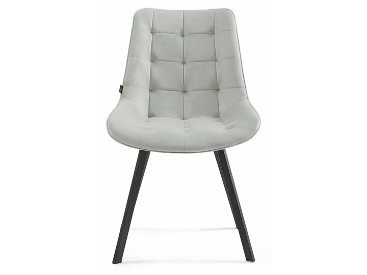 Jasno szare krzesło do jadalni DC-6030 / welur #13 Tapicerowane Tworzywo sztuczne Tkanina Metal Kategoria Krzesła kuchenne