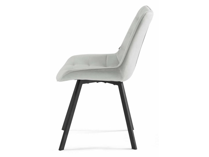 Jasno szare krzesło do jadalni DC-6030 / welur #13 Tkanina Metal Tworzywo sztuczne Tapicerowane Styl Nowoczesny