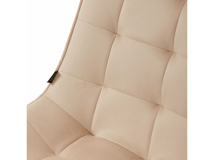 Beżowe krzesło do jadalni DC-6030 / welur #05 Metal Tworzywo sztuczne Tapicerowane Tkanina Kolor Beżowy Styl Nowoczesny