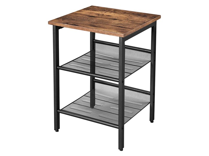 SELSEY Stolik nocny Ramizu o wysokości 55 cm Płyta laminowana Płyta MDF Styl Vintage Płyta meblowa Metal Styl Rustykalny