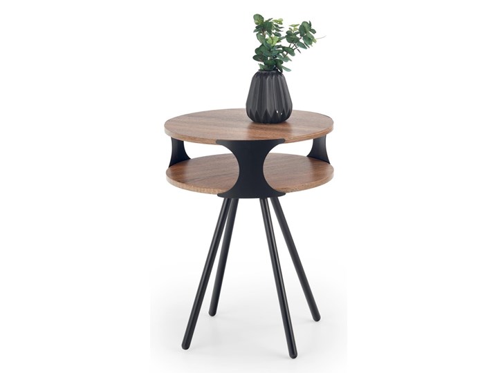 SELSEY Stolik kawowy Denmark o średnicy 45 cm Stal Wysokość 60 cm Płyta MDF Kształt blatu Okrągłe Rozmiar blatu 48x51 cm