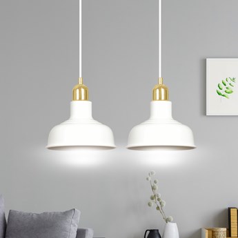 IBOR 2 WHITE 1043/2 nowoczesna lampa sufitowa biała złote elementy