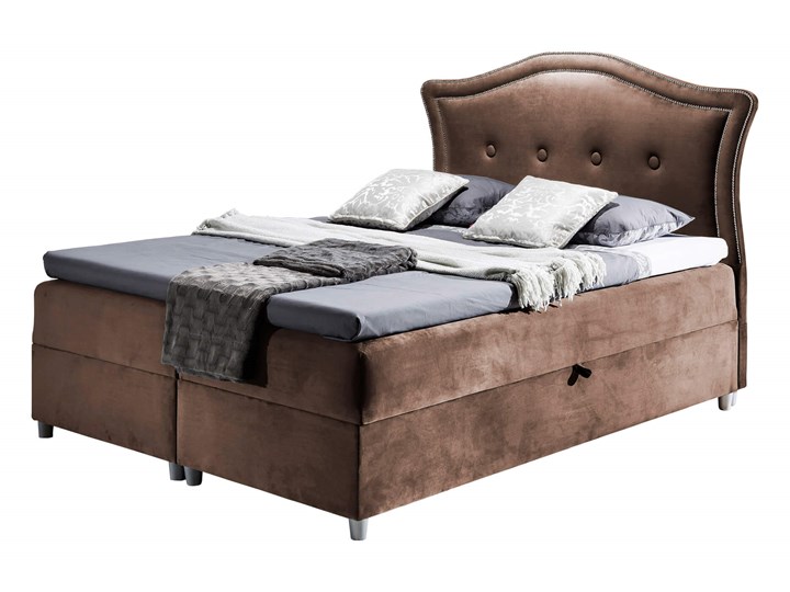 Łóżko kontynentalne 140x200 BEDRAN / z pojemnikiem Łóżko pikowane Drewno Tkanina Kategoria Łóżka do sypialni