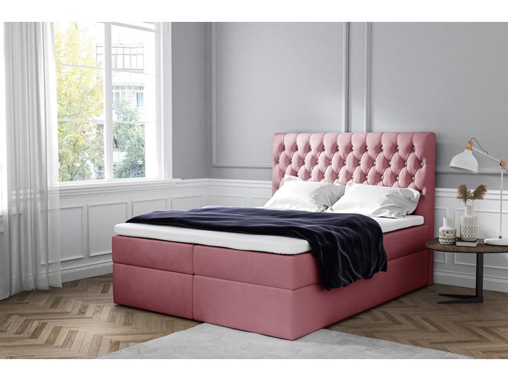 Łóżko kontynentalne 160x200 MONET / z pojemnikiem Łóżko pikowane Tkanina Styl Glamour Kategoria Łóżka do sypialni
