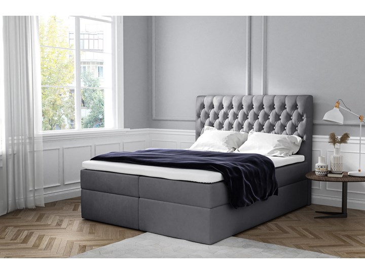 Łóżko kontynentalne 160x200 MONET / z pojemnikiem Kategoria Łóżka do sypialni Tkanina Łóżko pikowane Styl Glamour