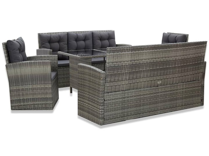 Zestaw mebli ogrodowych z poduszkami - Bomaro Stal Zawartość zestawu Sofa Technorattan Zestawy wypoczynkowe Rattan Zawartość zestawu Stół