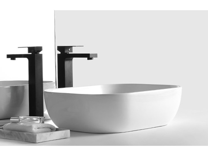 VELDMAN UMYWALKA CERAMICZNA NABLATOWA TOKYO SLIM BIAŁA ROZMIAR DO WYBORU Prostokątne Ceramika Meblowe Szerokość 46 cm Nablatowe Kolor Biały