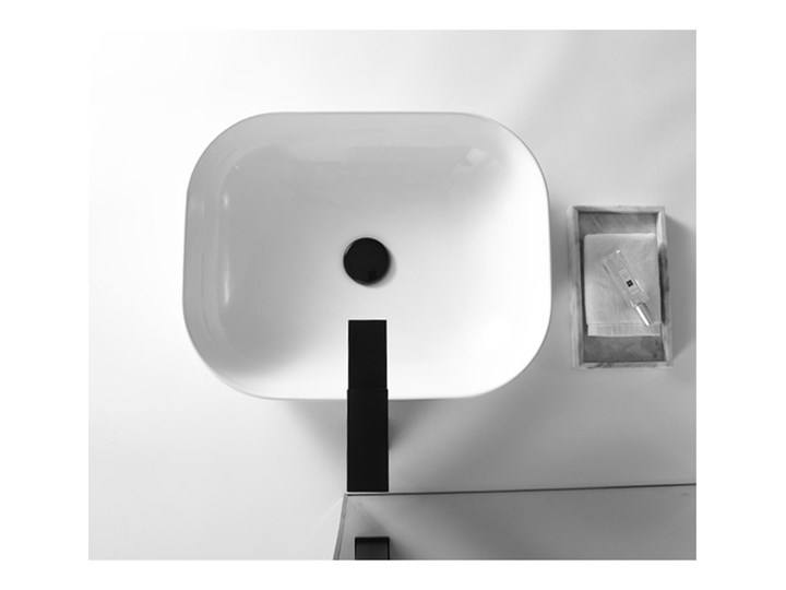 VELDMAN UMYWALKA CERAMICZNA NABLATOWA TOKYO SLIM BIAŁA ROZMIAR DO WYBORU Szerokość 46 cm Prostokątne Nablatowe Ceramika Meblowe Kolor Biały
