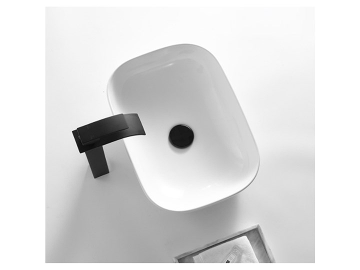 VELDMAN UMYWALKA CERAMICZNA NABLATOWA TOKYO SLIM BIAŁA ROZMIAR DO WYBORU Nablatowe Szerokość 46 cm Prostokątne Meblowe Ceramika Kolor Biały