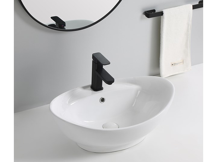 VELDMAN UMYWALKA CERAMICZNA NABLATOWA CLARA Szerokość 59 cm Ceramika Nablatowe Meblowe Kategoria Umywalki