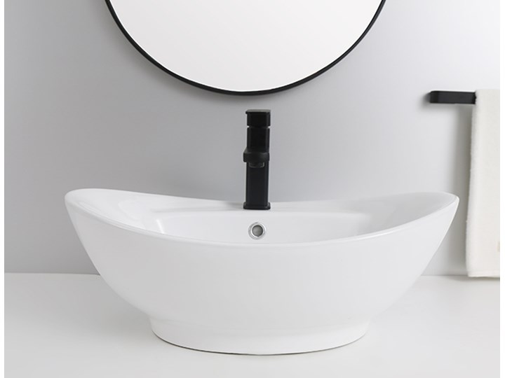 VELDMAN UMYWALKA CERAMICZNA NABLATOWA CLARA Nablatowe Meblowe Ceramika Szerokość 59 cm Kategoria Umywalki