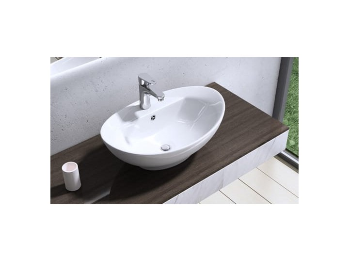 VELDMAN UMYWALKA CERAMICZNA NABLATOWA CLARA Szerokość 59 cm Meblowe Nablatowe Ceramika Kategoria Umywalki