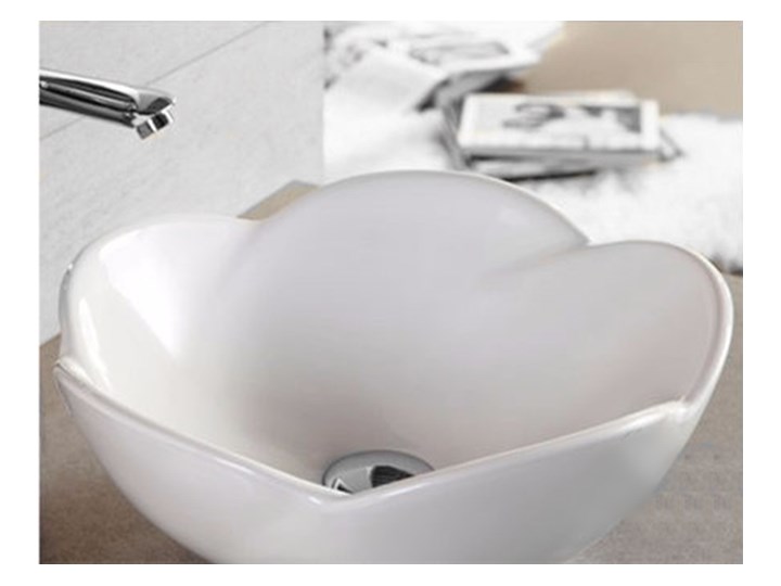 VELDMAN UMYWALKA CERAMICZNA ROSE Meblowe Kategoria Umywalki Szerokość 40 cm Nablatowe Ceramika Asymetryczne Kolor Biały