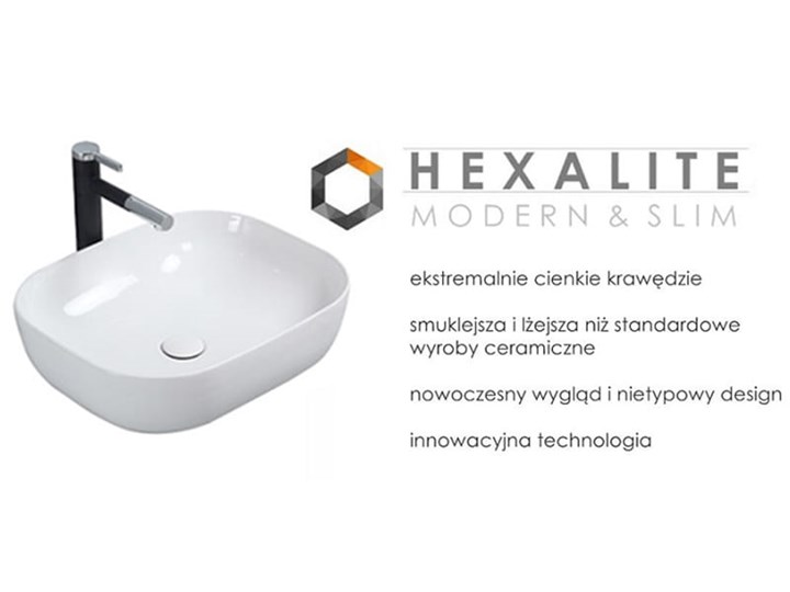 VELDMAN UMYWALKA AWA SLIM CIENKIE KRAWĘDZIE Ceramika Kategoria Umywalki Nablatowe Szerokość 46 cm Prostokątne Meblowe Kolor Biały
