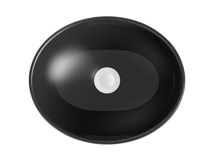 VELDMAN UMYWALKA CZARNA VERA BLACK Owalne Meblowe Szerokość 41 cm Nablatowe Ceramika Kolor Czarny
