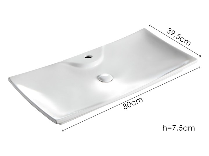 VELDMAN UMYWALKA CERAMICZNA AMADO 80cm Ceramika Meblowe Szerokość 80 cm Nablatowe Kategoria Umywalki