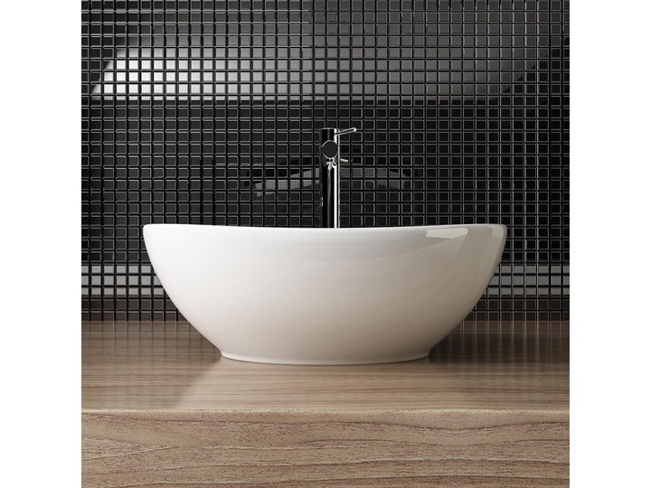 VELDMAN UMYWALKA CERAMICZNA NABLATOWA VERA Nablatowe Ceramika Szerokość 45 cm Meblowe Kategoria Umywalki Szerokość 41 cm Owalne Kolor Biały