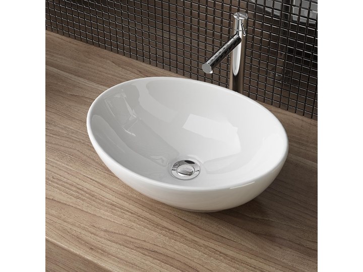 VELDMAN UMYWALKA CERAMICZNA NABLATOWA VERA Owalne Kategoria Umywalki Ceramika Szerokość 45 cm Szerokość 41 cm Nablatowe Meblowe Kolor Biały