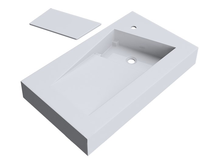 VELDMAN UMYWALKA KONGLOMERAT VINCI 80x46cm Nablatowe Szerokość 80 cm Podwieszane Kategoria Umywalki