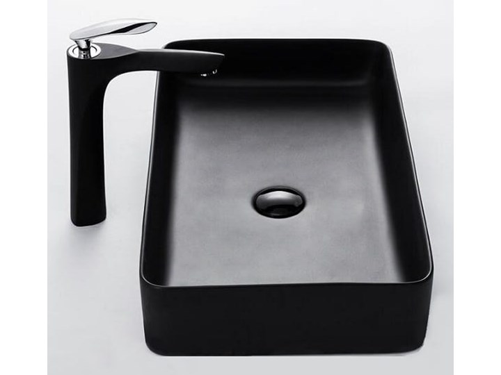 VELDMAN UMYWALKA CERAMICZNA NABLATOWA CUBIC BLACK Szerokość 51 cm Meblowe Ceramika Nablatowe Kolor Czarny